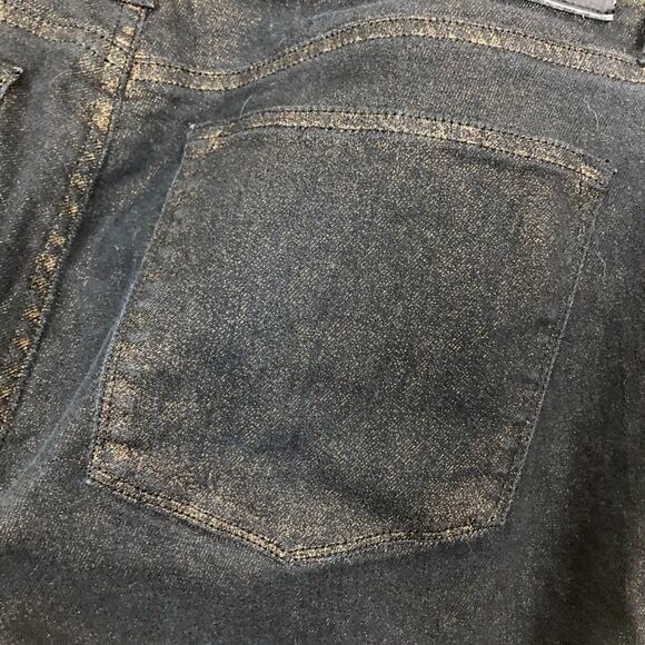 Lauren Ralph Lauren Black/ Gold Weave Modern Straight Leg Jeans Size 8 - Picture 4 of 6